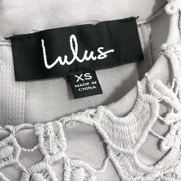 NWT LULUS Love Poem Gray Halter Gown Crocheted Lace Bodice - Picture 7 of 11